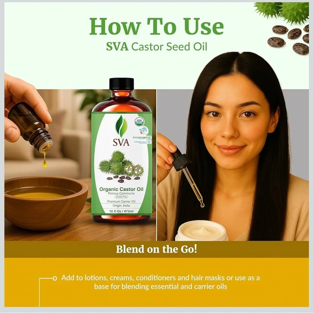 SVA Organic Castor Oil 16 fl oz | Brand NEW Never Opened